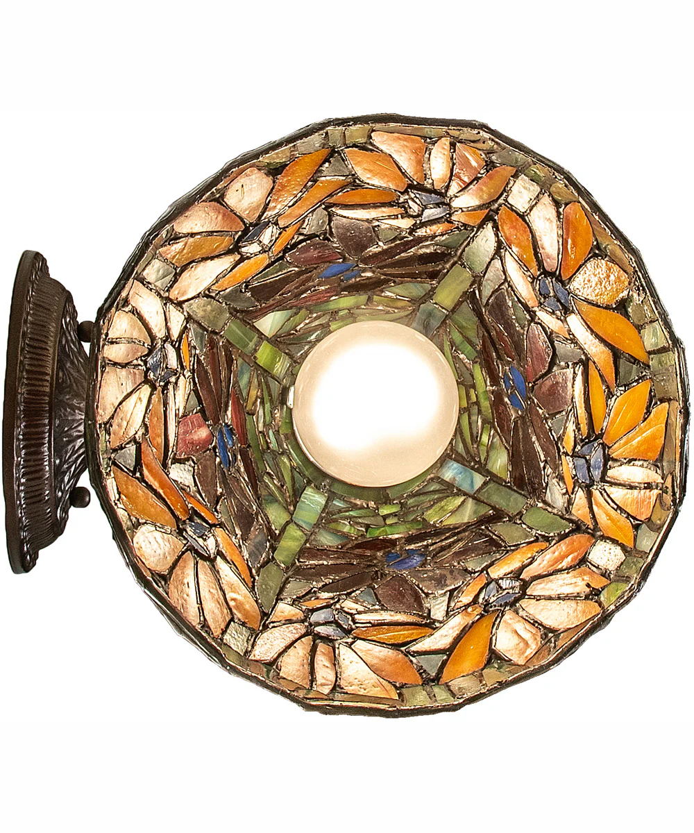 8" Wide Tiffany Poinsettia Wall Sconce - Image 7