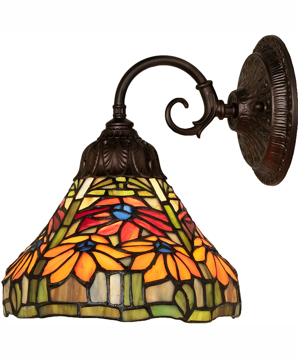 8" Wide Tiffany Poinsettia Wall Sconce - Image 8