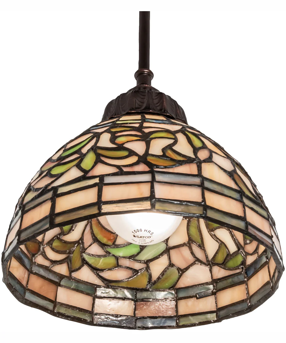 8" Wide Tiffany Turning Leaf Mini Pendant - Image 6