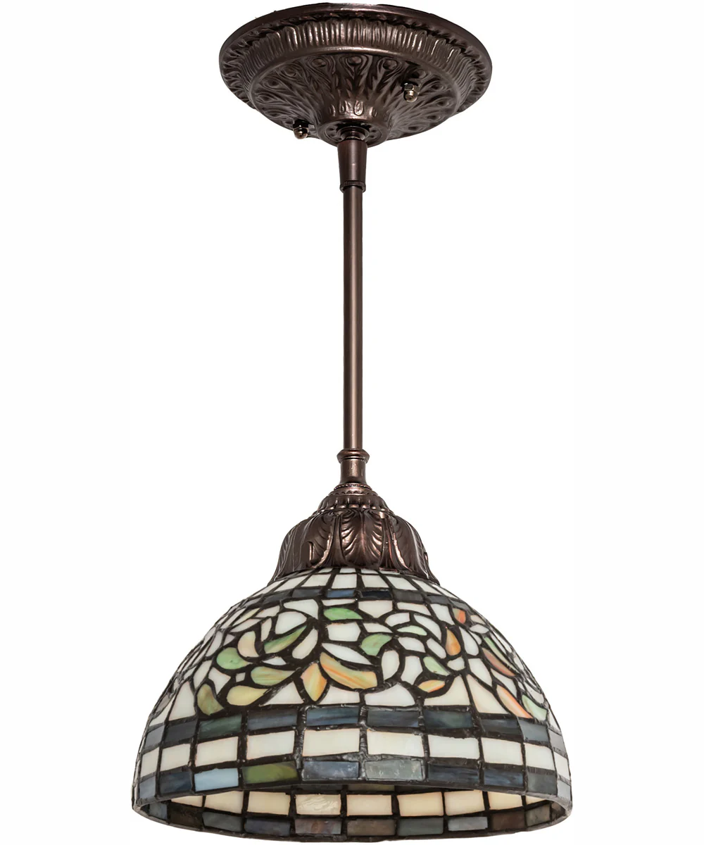 8" Wide Tiffany Turning Leaf Mini Pendant - Image 3