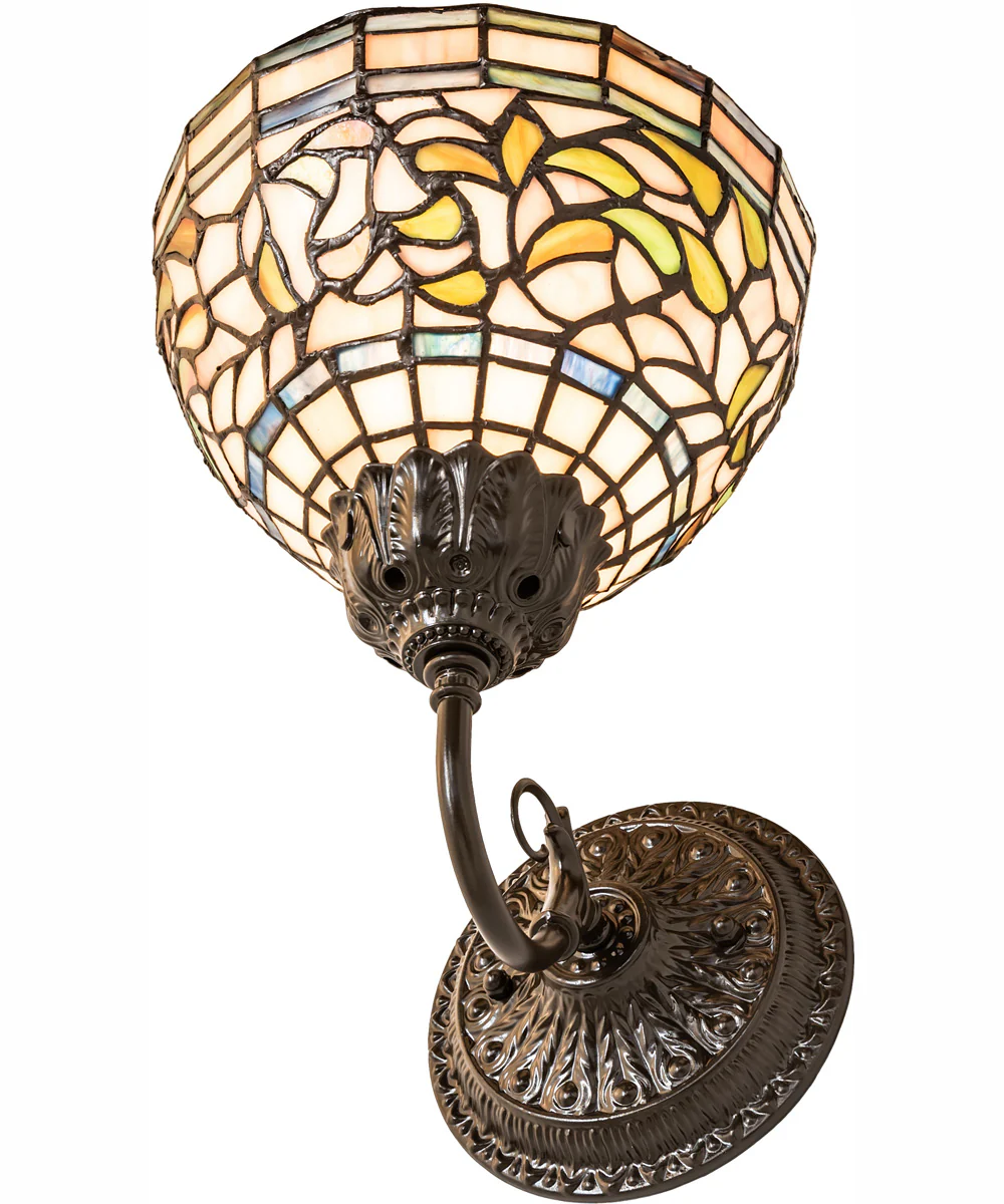 8" Wide Tiffany Turning Leaf Wall Sconce - Image 6
