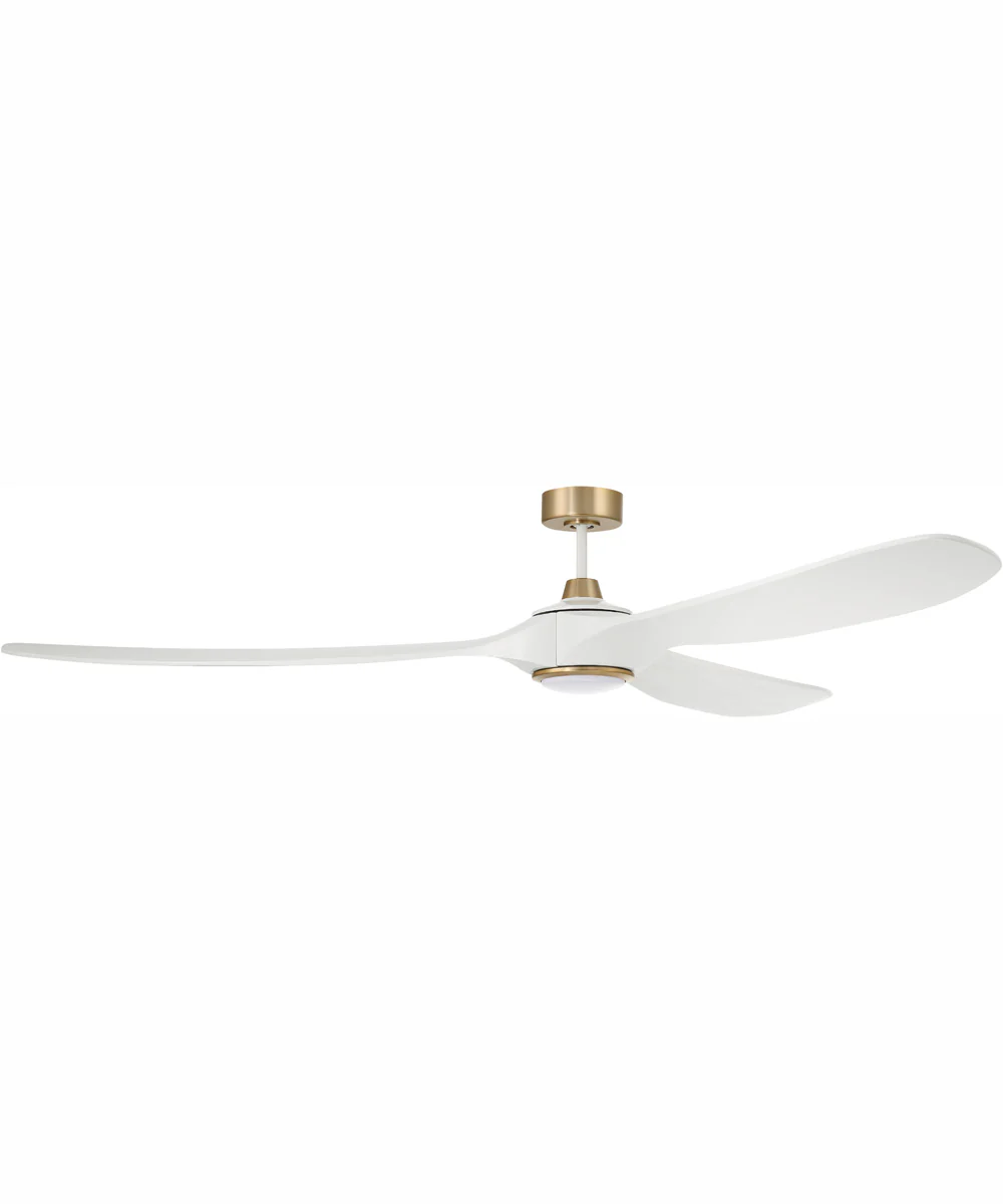 84" Envy 1-Light Indoor/Outdoor Ceiling Fan White/Satin Brass