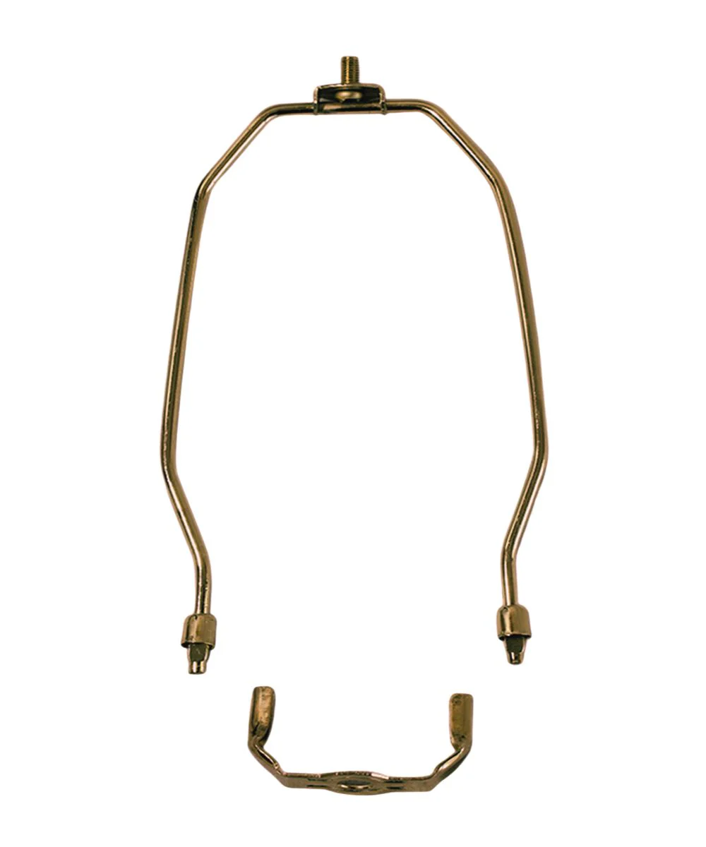 9" Antique Brass Heavy Duty Harp Fitter For Lamp Shades - Image 3