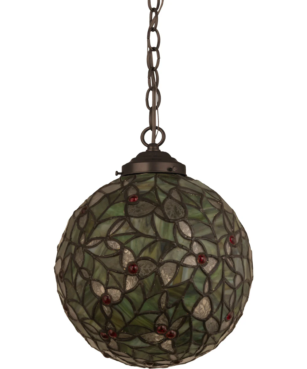9" Wide Holly Ball Pendant - Image 2