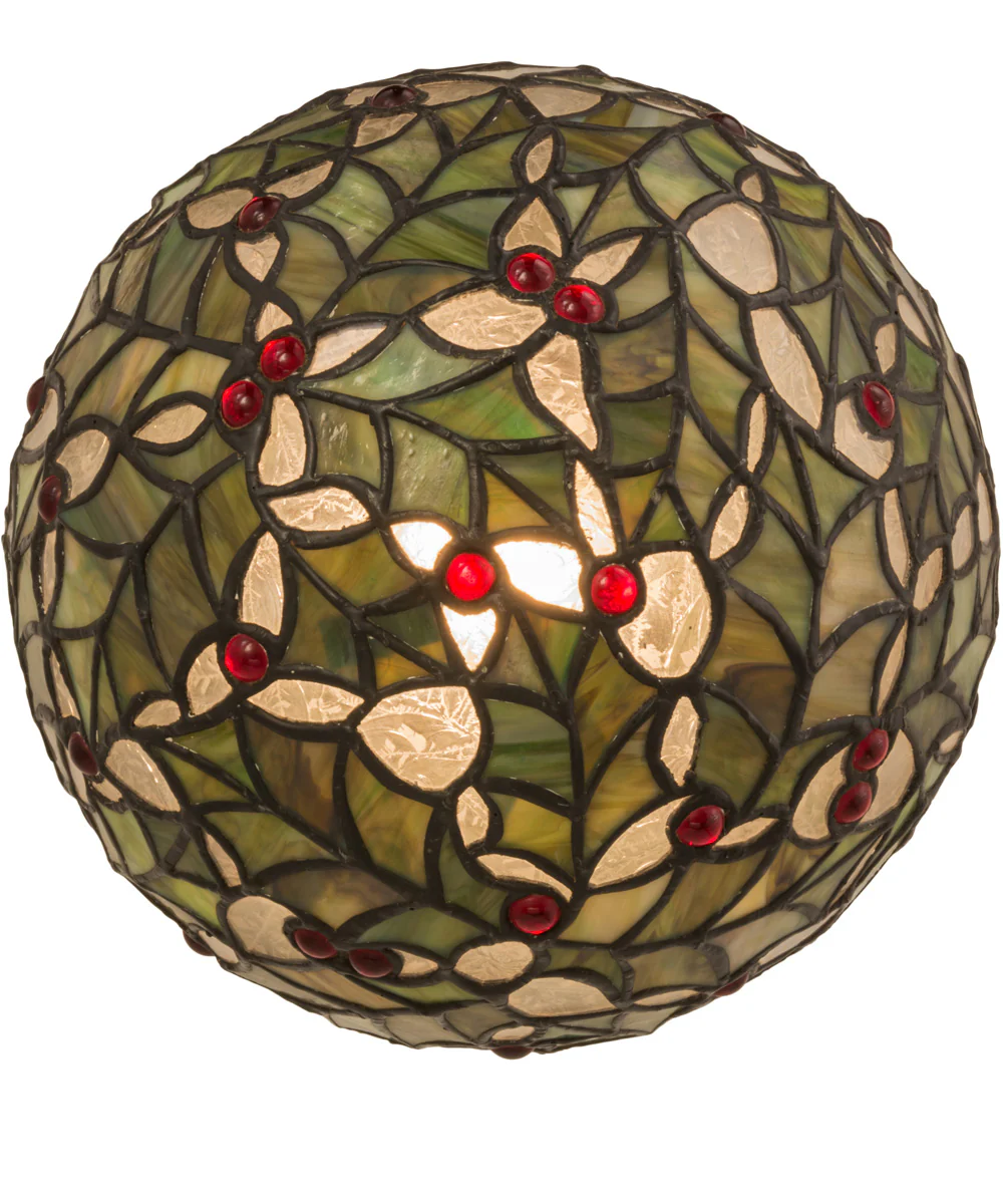 9" Wide Holly Ball Pendant - Image 3