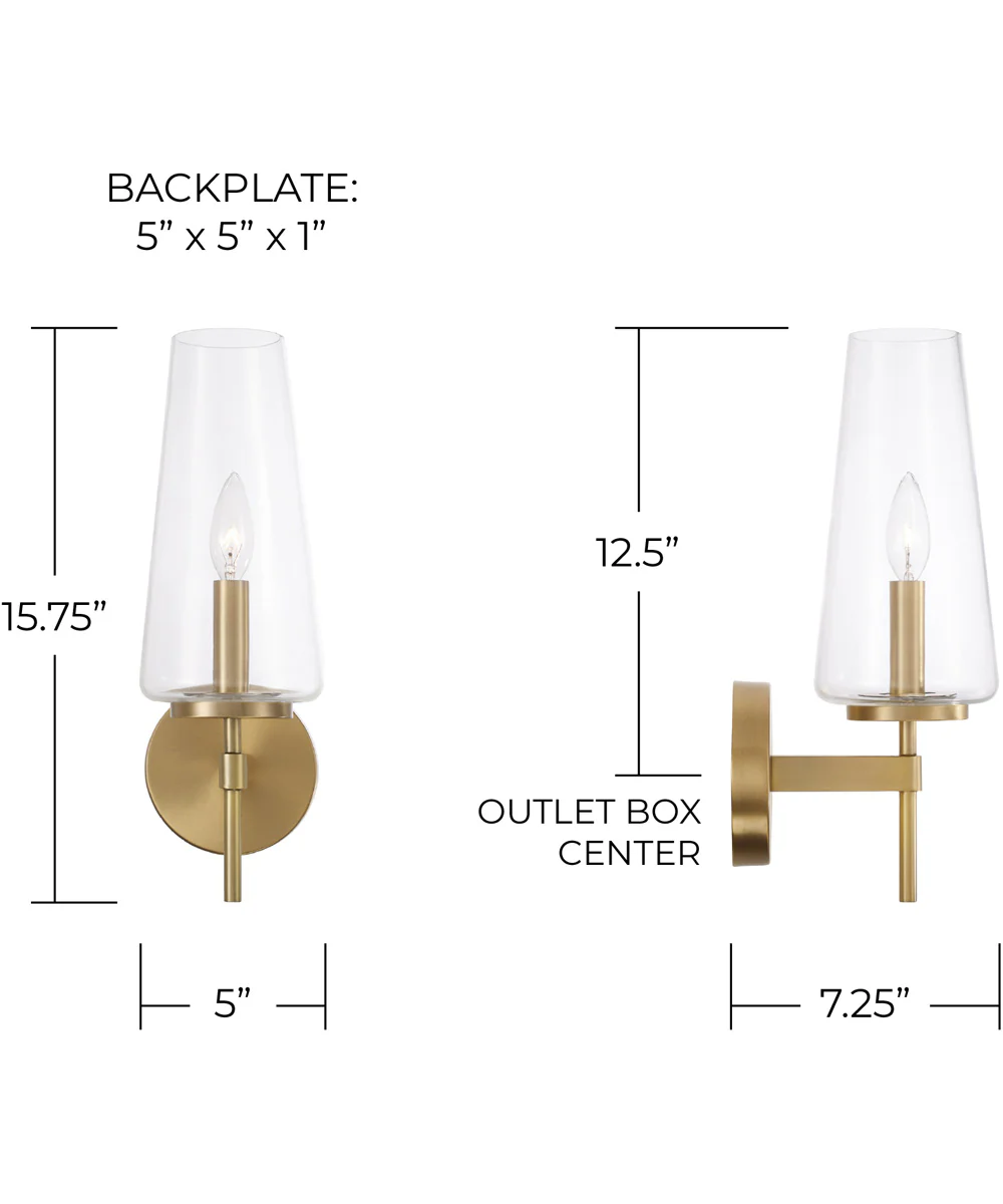 Aaron 1-Light Sconce Aged Brass - Image 5