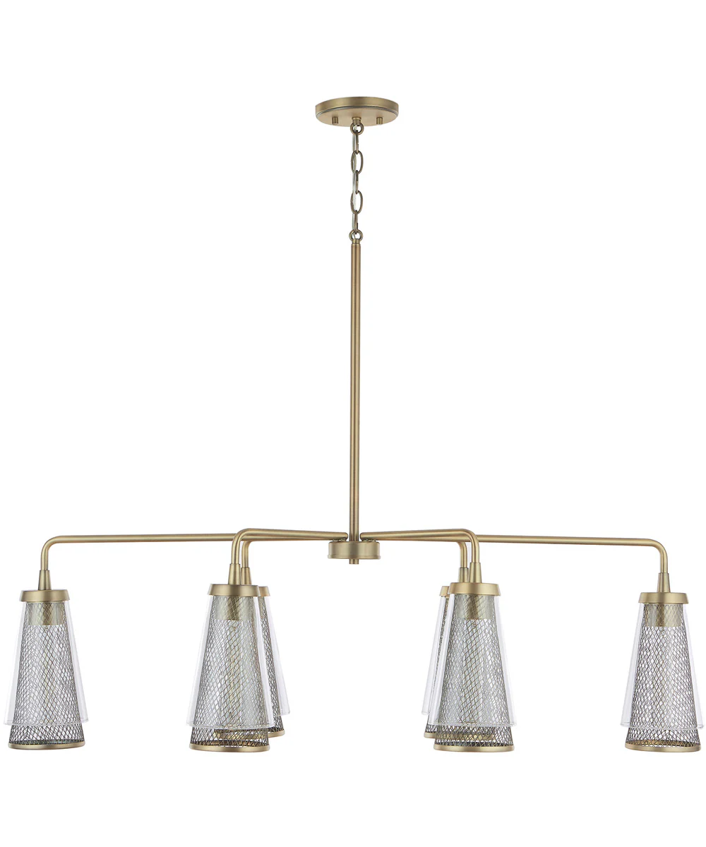 Abbott 6-Light Island In Aged Brass