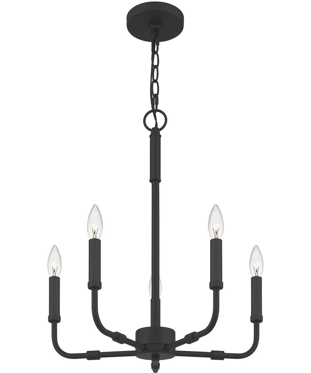 Abner 5-light Chandelier Matte Black - Image 4