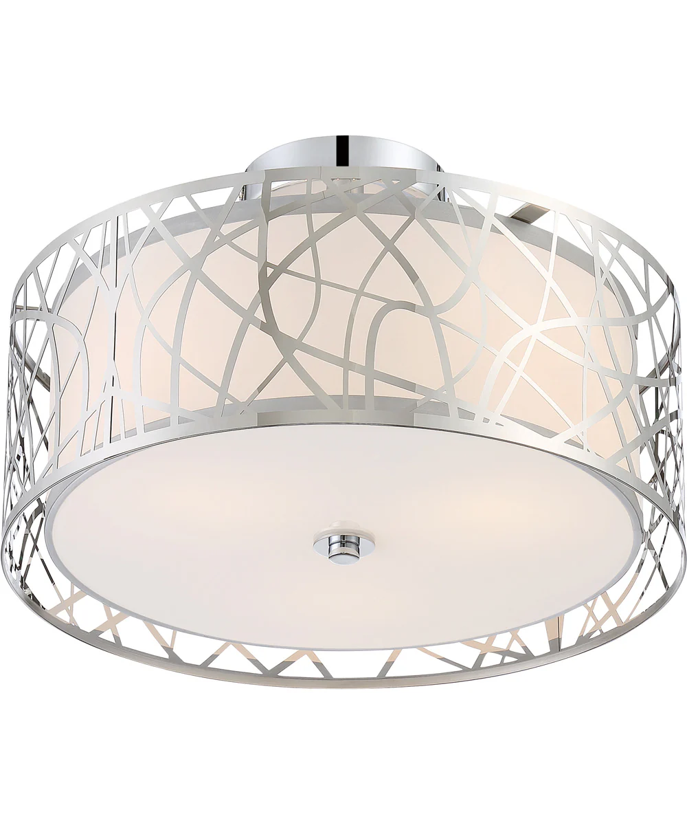 Abode Medium 3-light Semi Flush Mount Polished Chrome - Image 4