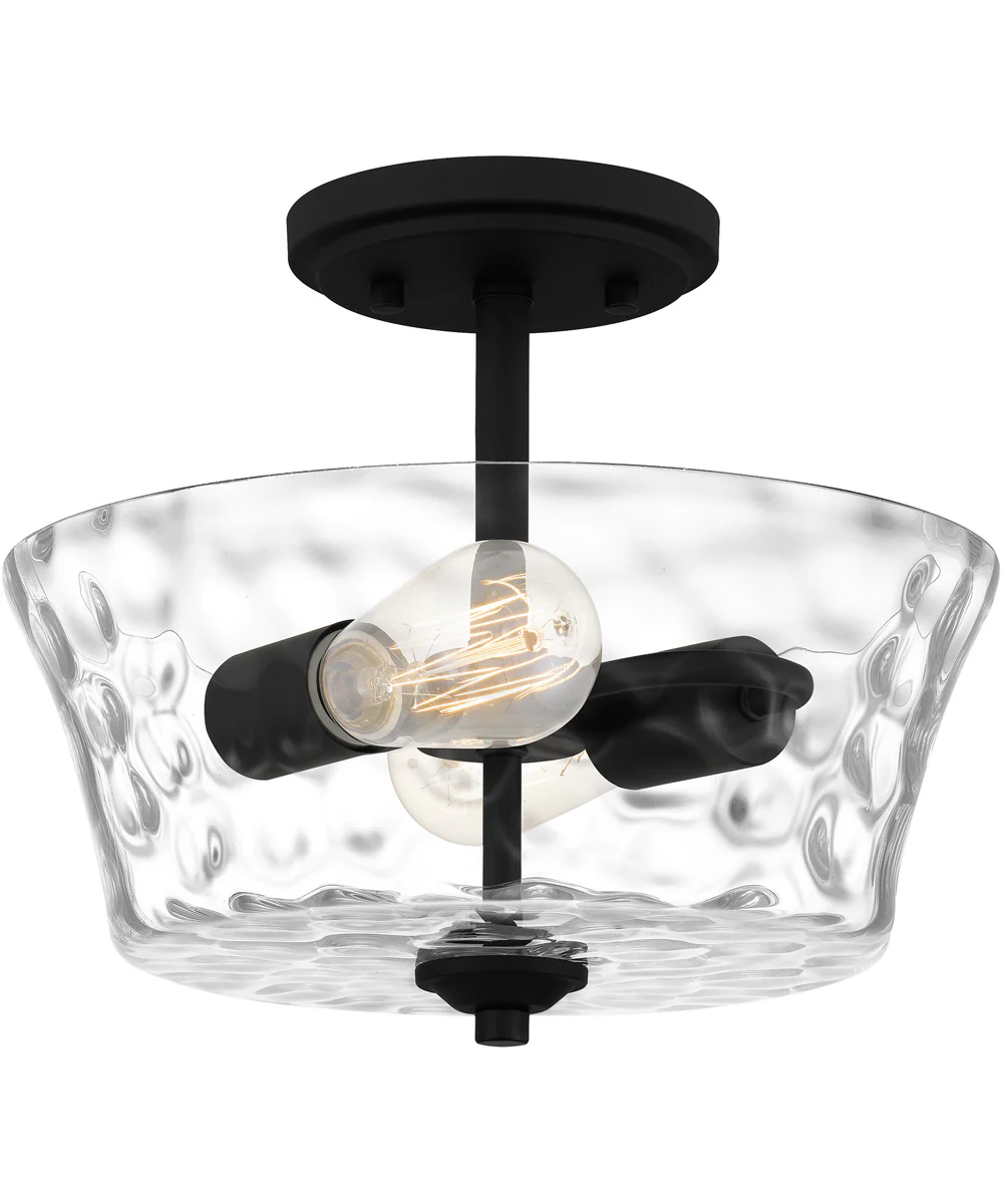 Acacia 2-light Semi Flush Mount Matte Black