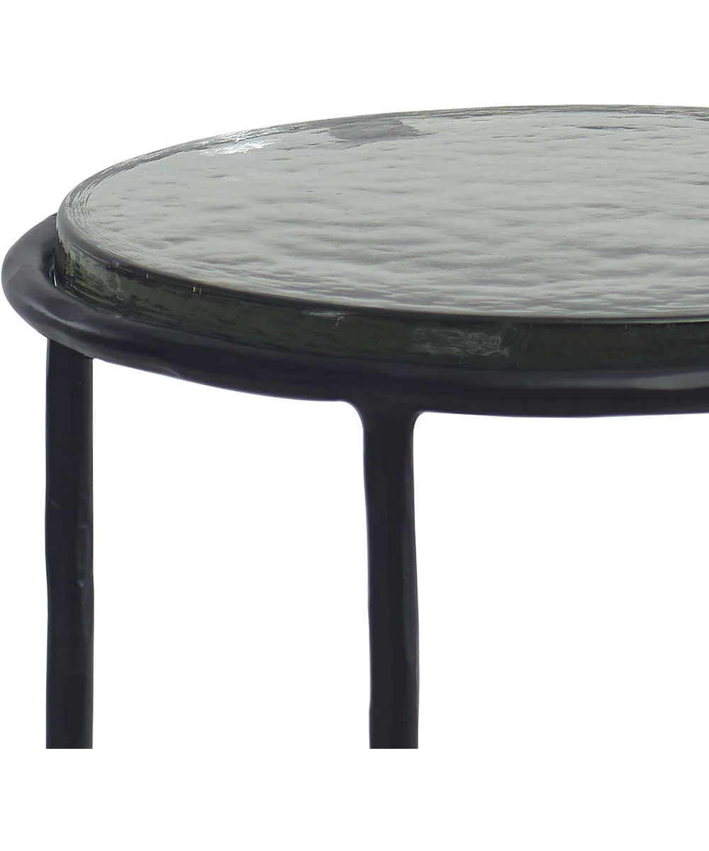 Accent Table in Black on Textured Iron - Image 5