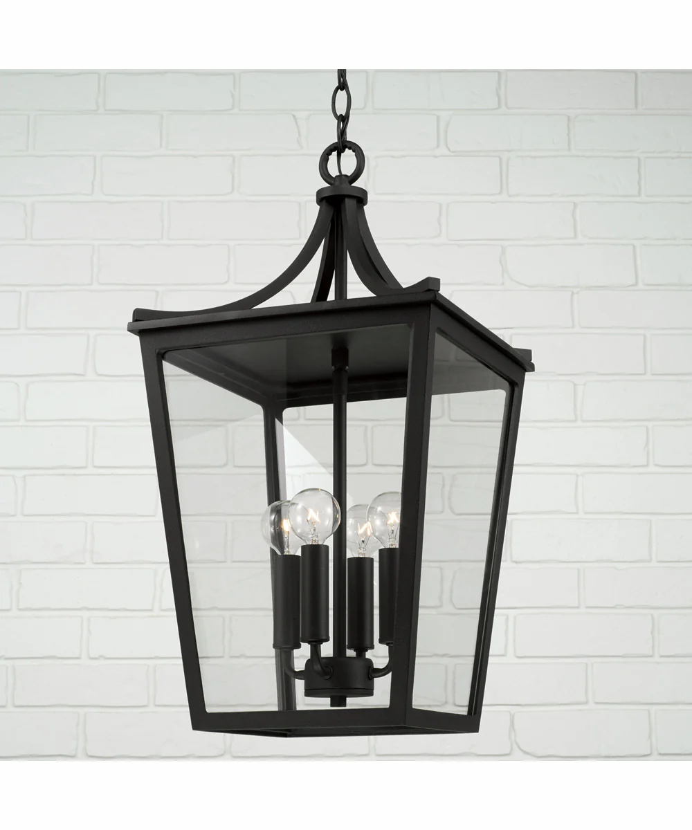 Adair 4-Light Outdoor Hanging-Lantern Rain or Shine - Black - Image 2