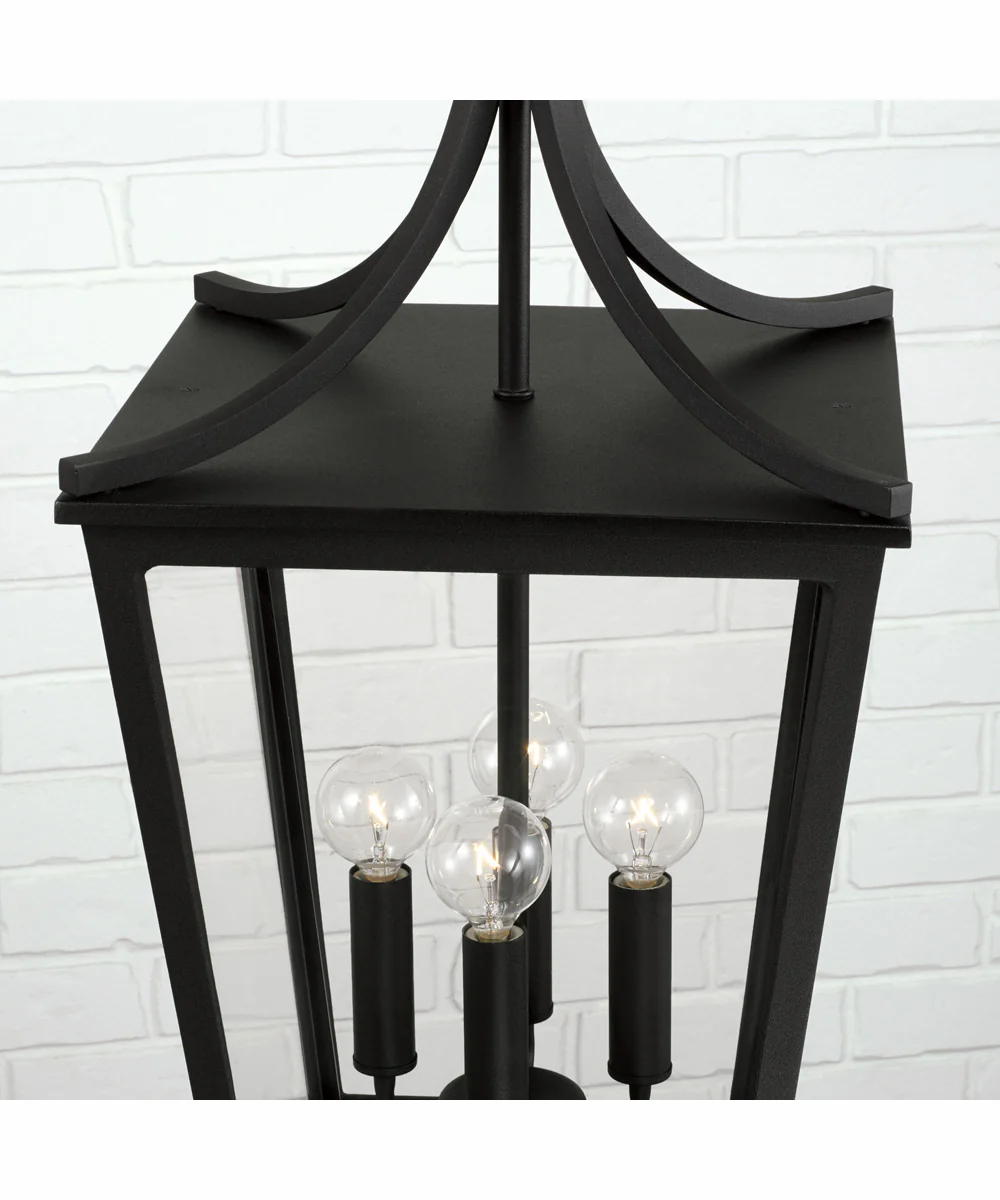 Adair 4-Light Outdoor Hanging-Lantern Rain or Shine - Black - Image 3