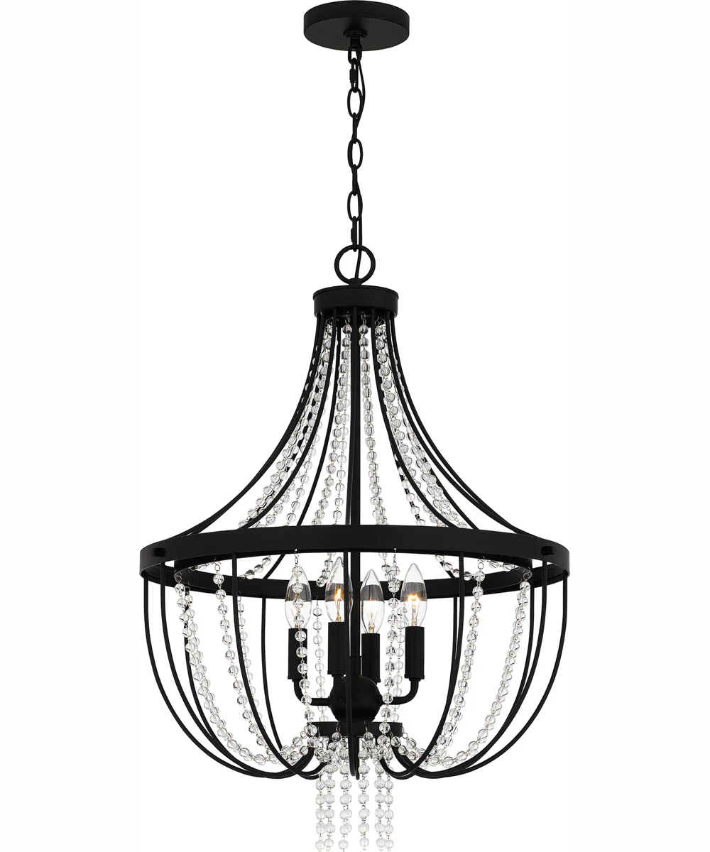 Adelaide 4-light Pendant Matte Black - Image 2