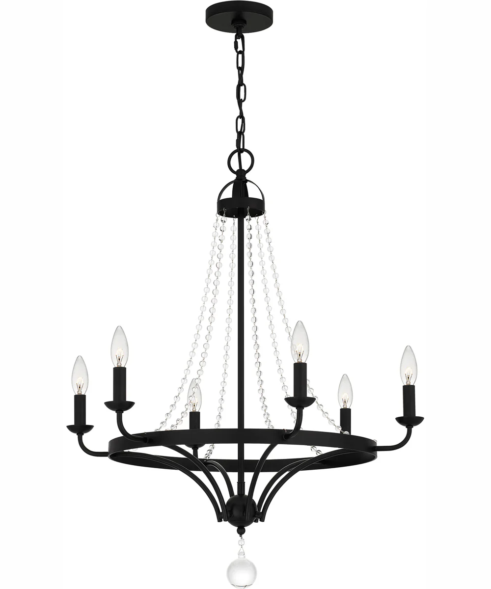 Adelaide 6-light Chandelier Matte Black - Image 2