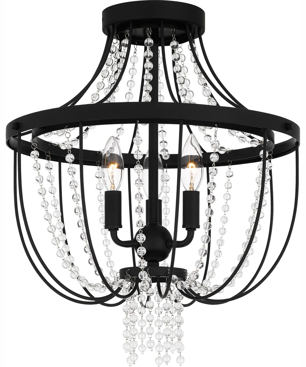 Adelaide Medium 3-light Semi Flush Mount Matte Black