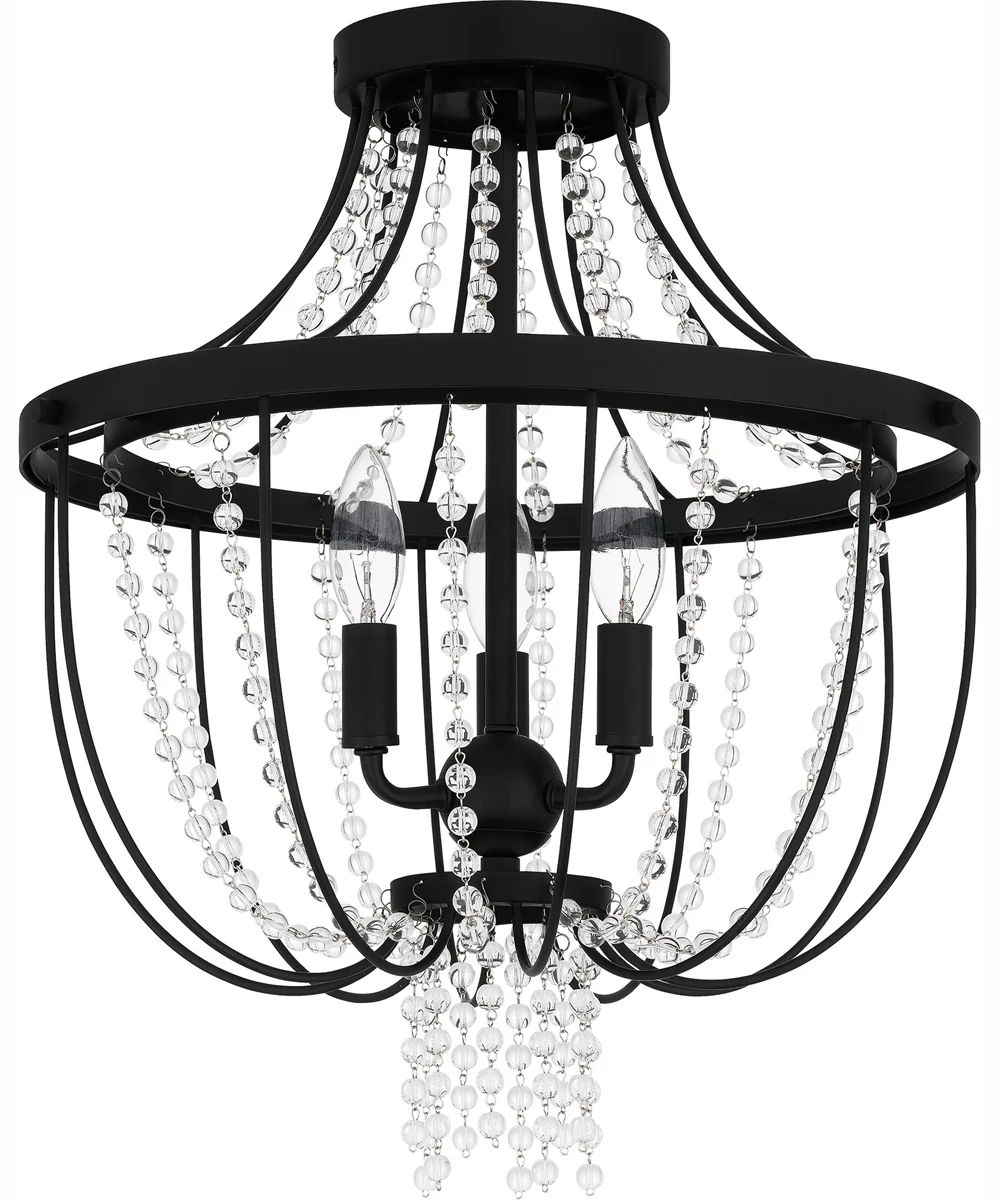 Adelaide Medium 3-light Semi Flush Mount Matte Black - Image 3