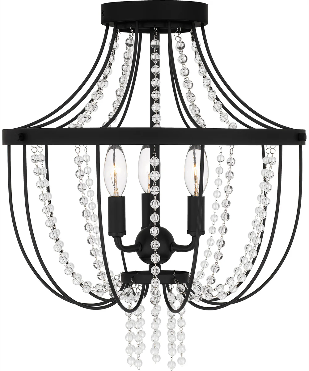 Adelaide Medium 3-light Semi Flush Mount Matte Black - Image 4