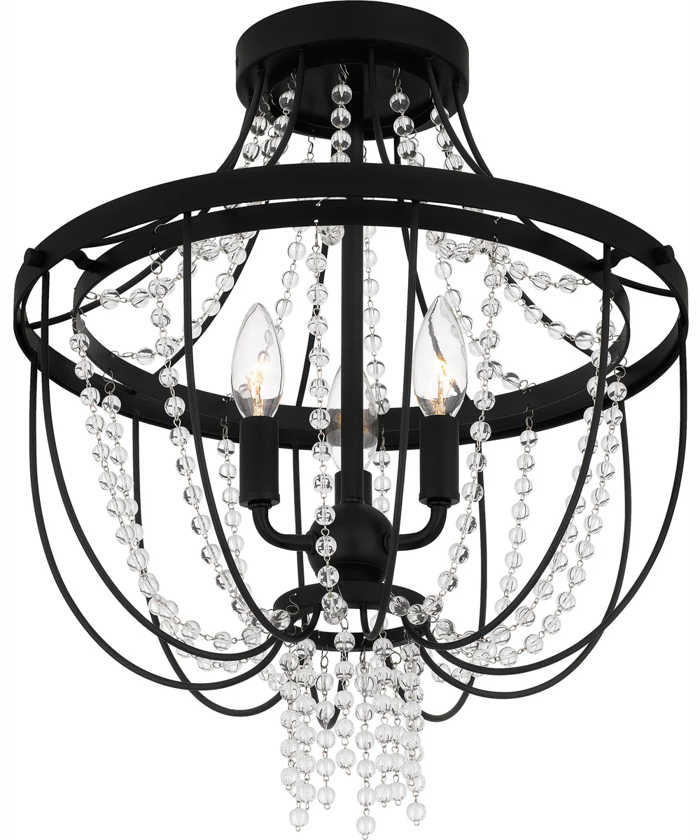 Adelaide Medium 3-light Semi Flush Mount Matte Black - Image 5