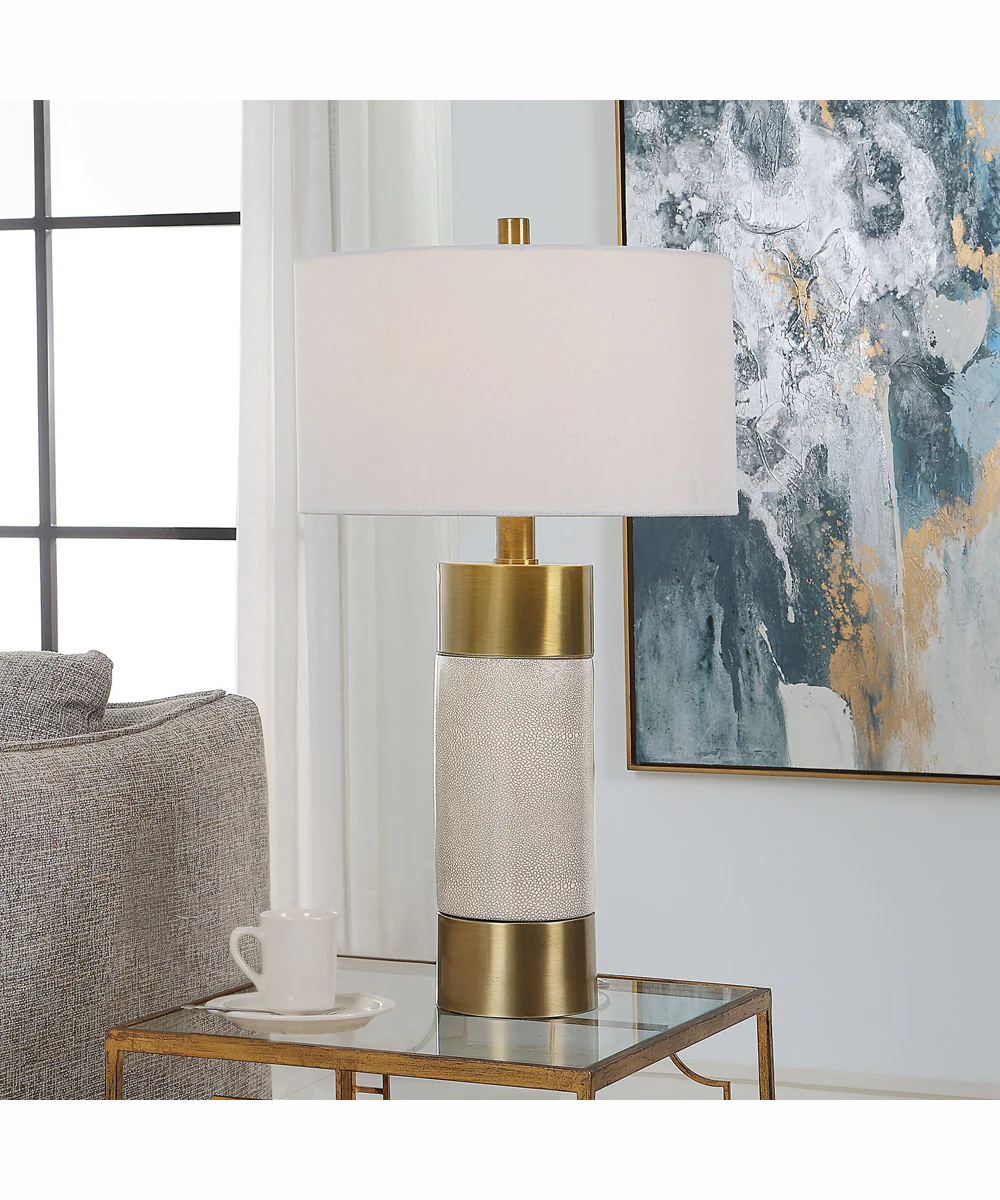 Adelia Ivory & Brass Table Lamp - Image 2