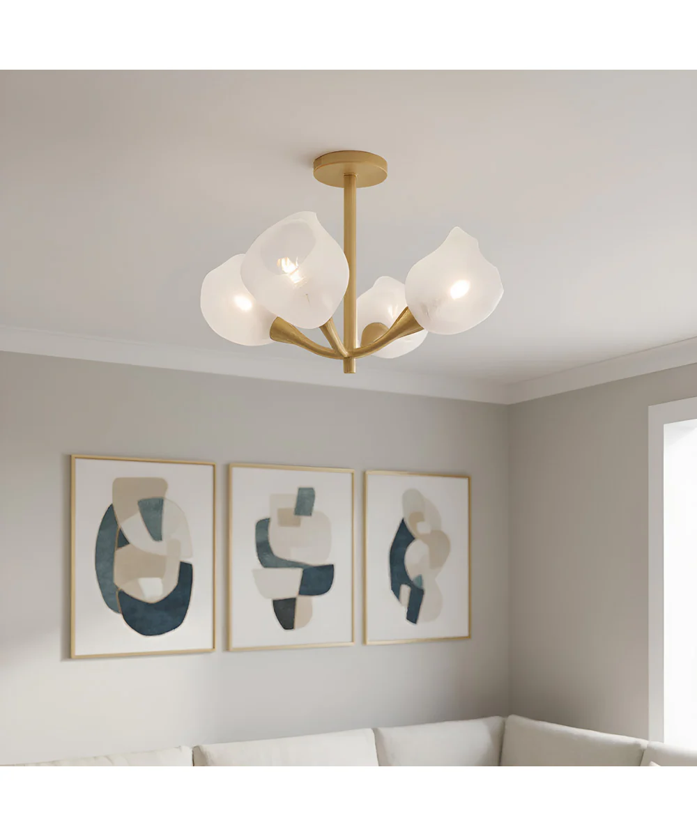 Adelyn 4-light Semi Flush Mount Gold Leaf - Image 2
