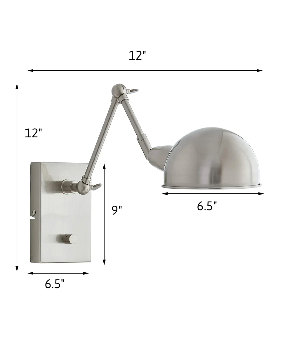 Adesso 12"H Swing Arm LED Wall Lamp Brushed Steel Metal Finish - Image 2