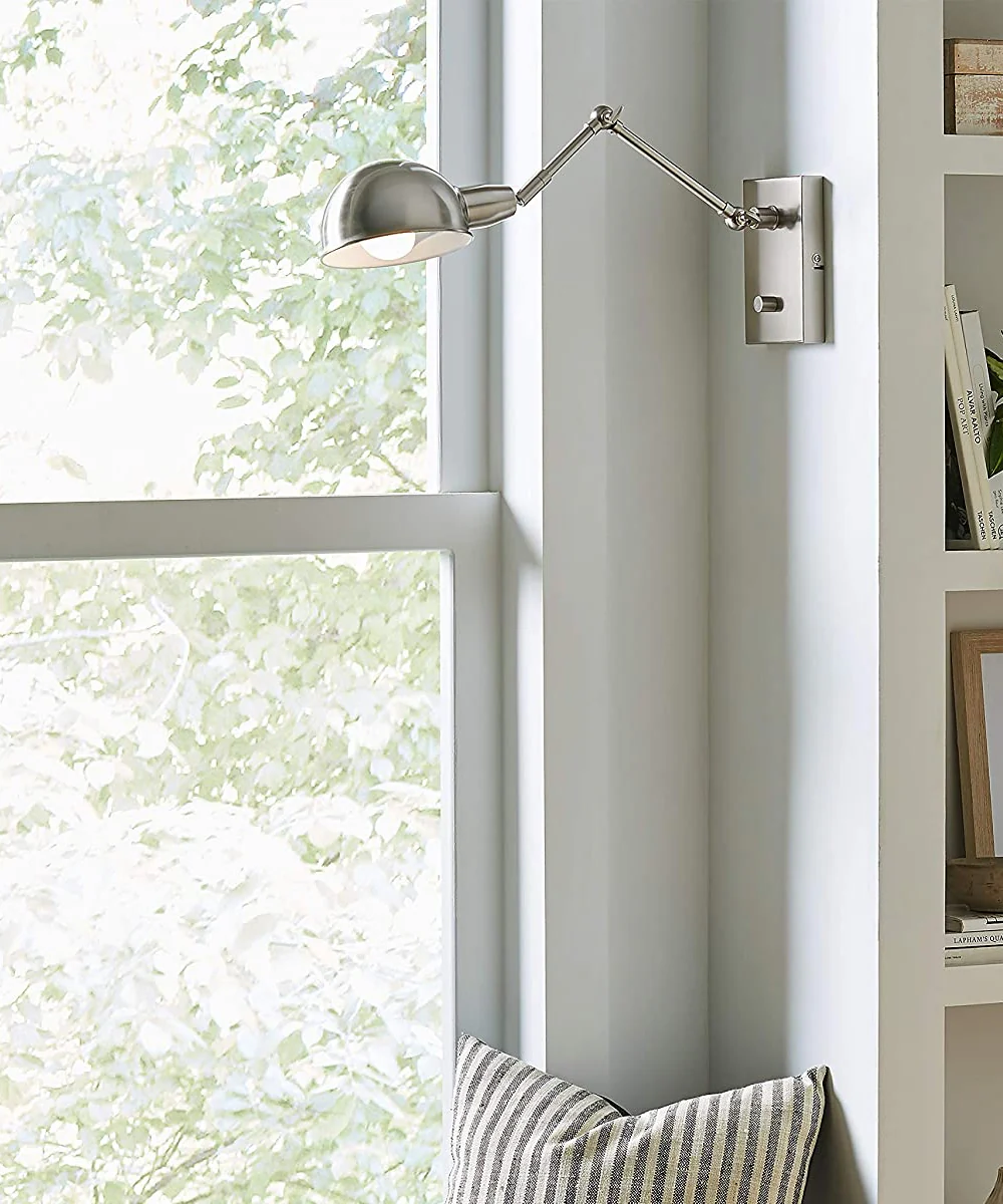 Adesso 12"H Swing Arm LED Wall Lamp Brushed Steel Metal Finish - Image 5