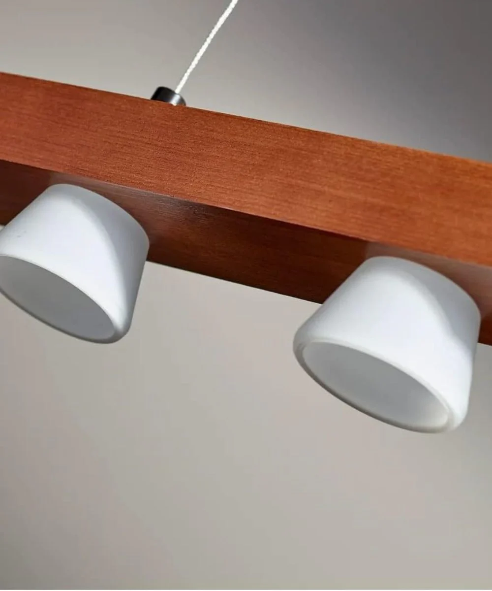 Adesso Burlington 24" W LED 4 Light Island/Dining Modern Pendant, Walnut Brushed Steel Metal Finish - Image 4