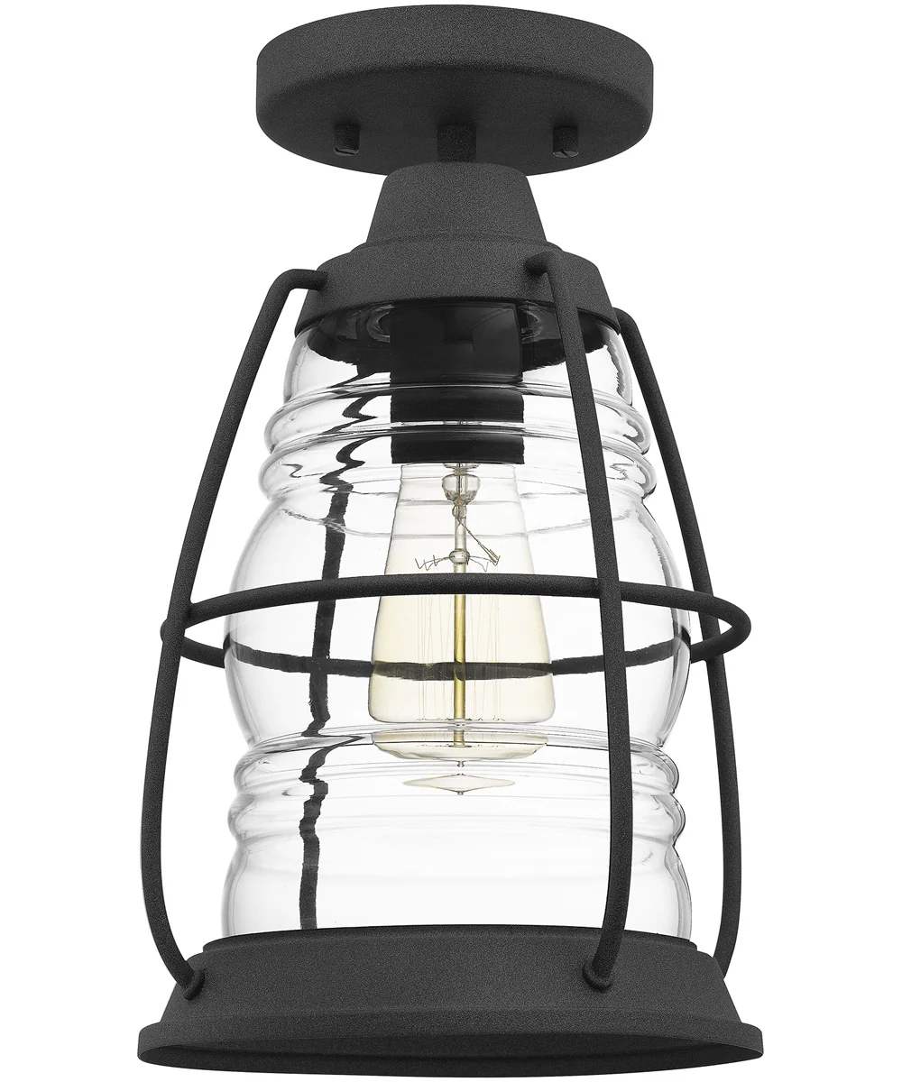 Admiral 1-light Semi Flush Mount Mottled Black - Image 3