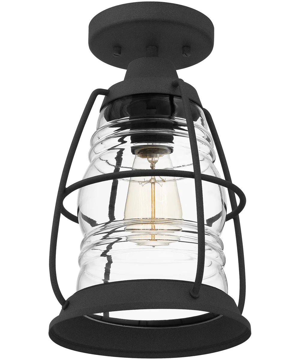 Admiral 1-light Semi Flush Mount Mottled Black - Image 5