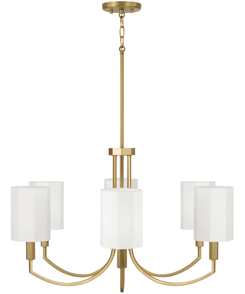 Adrian 6-Light Chandelier Aged Brass - Image 2