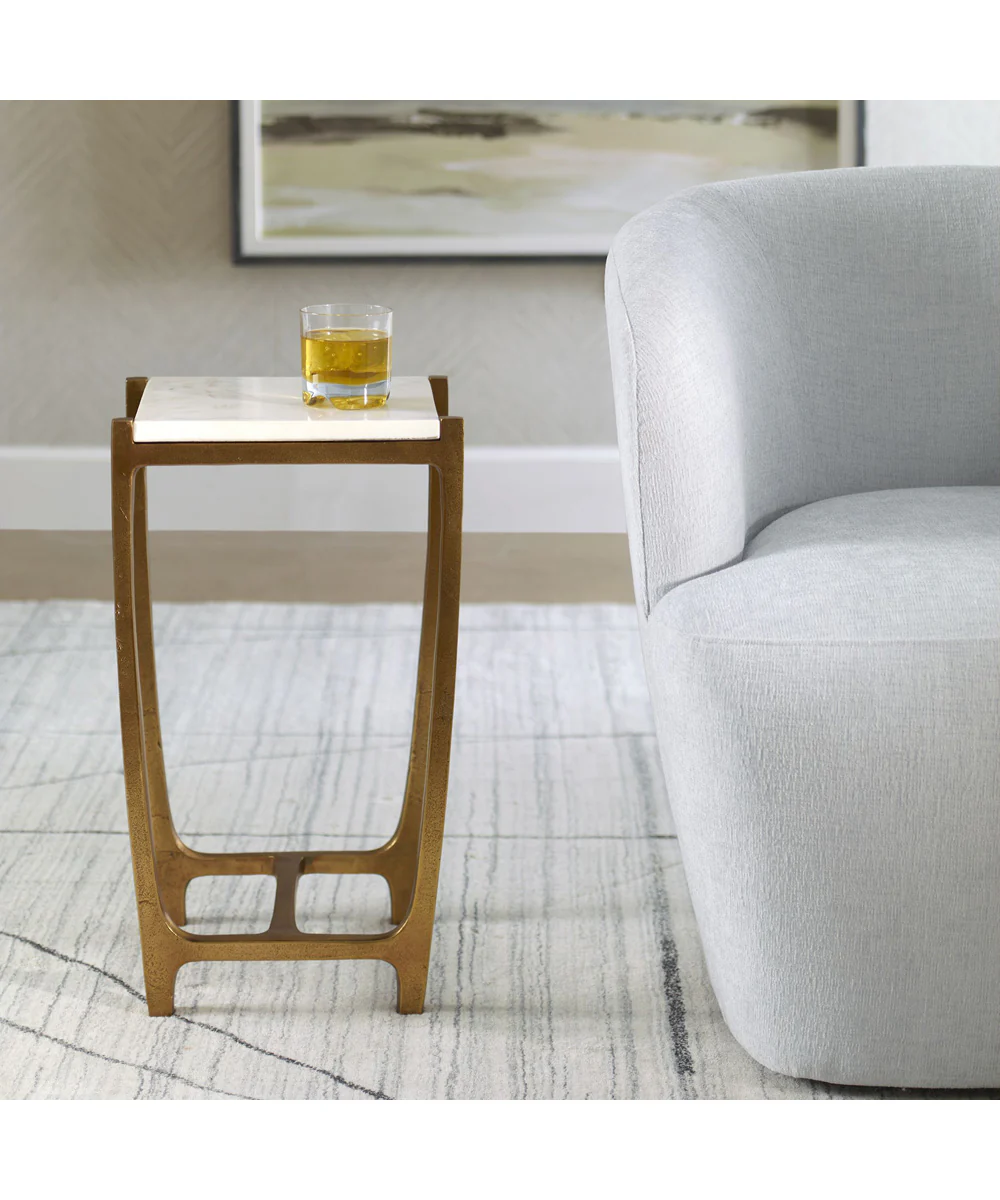 Affinity White Marble Accent Table - Image 2