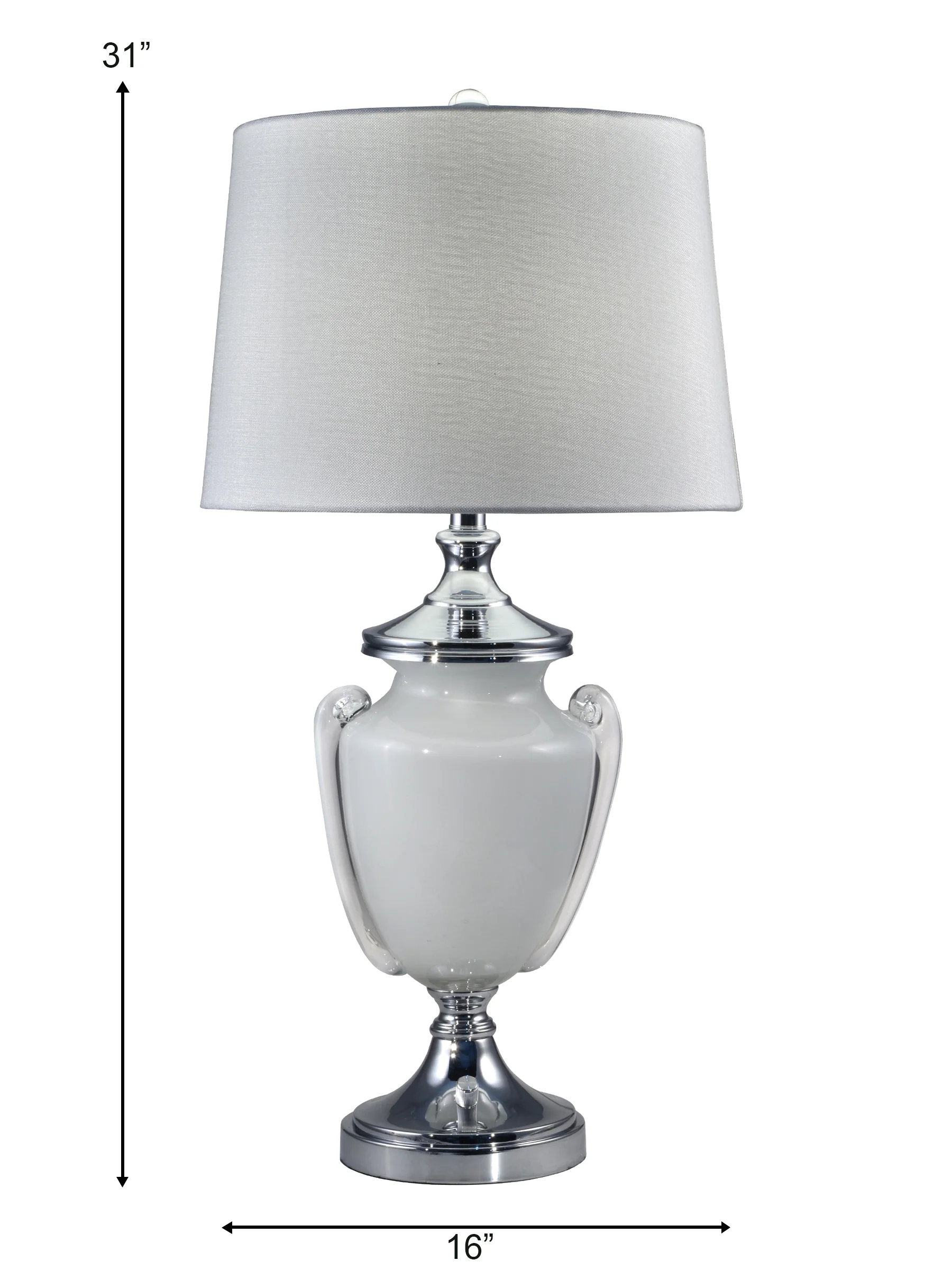 Alaska 31 Inch  Tall Hand Blown Art Glass Table Lamp With Fabric Shade - Image 2