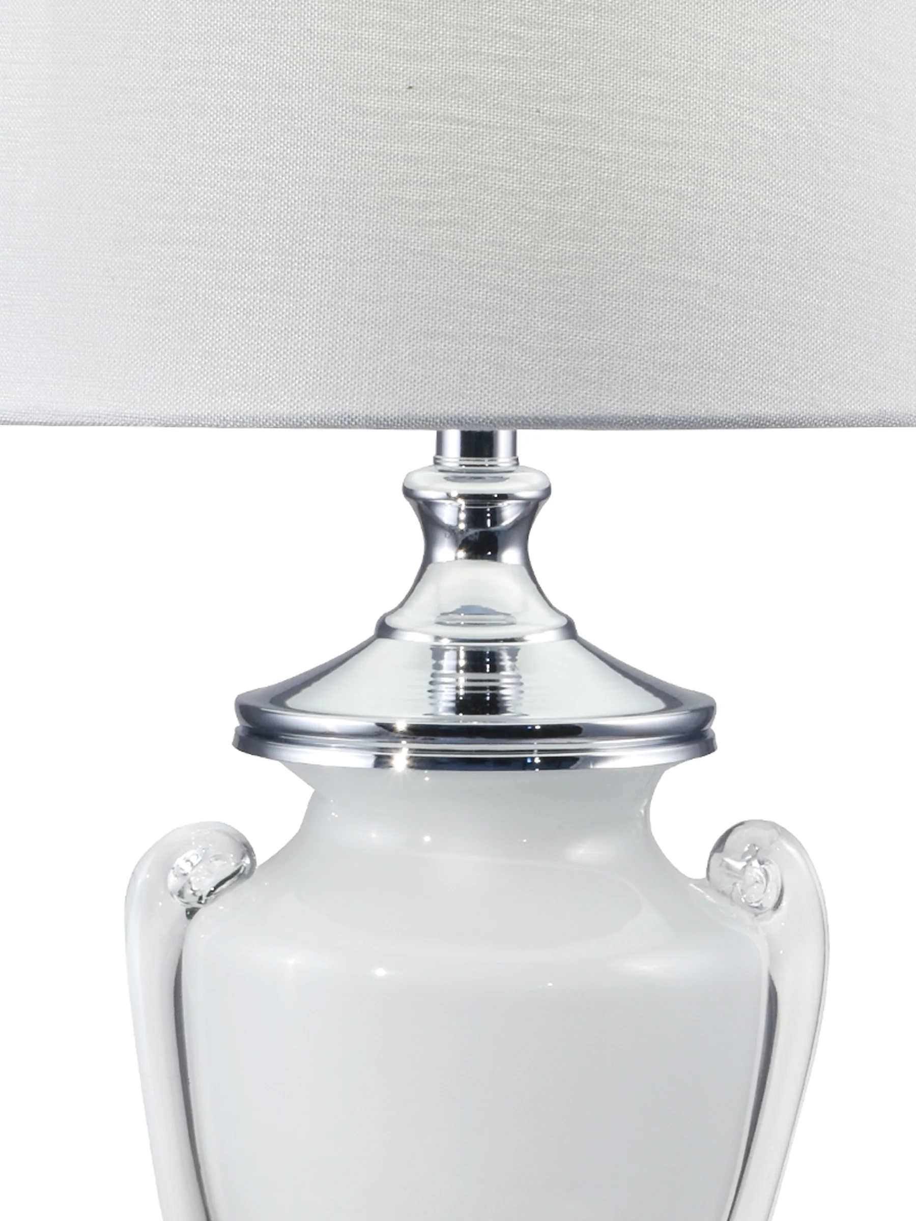 Alaska 31 Inch  Tall Hand Blown Art Glass Table Lamp With Fabric Shade - Image 3