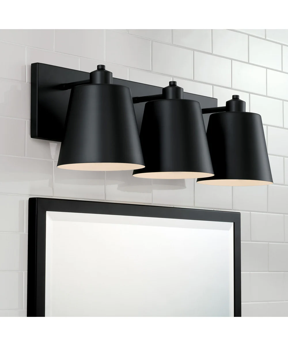 Alden 3-Light Vanity Matte Black - Image 2