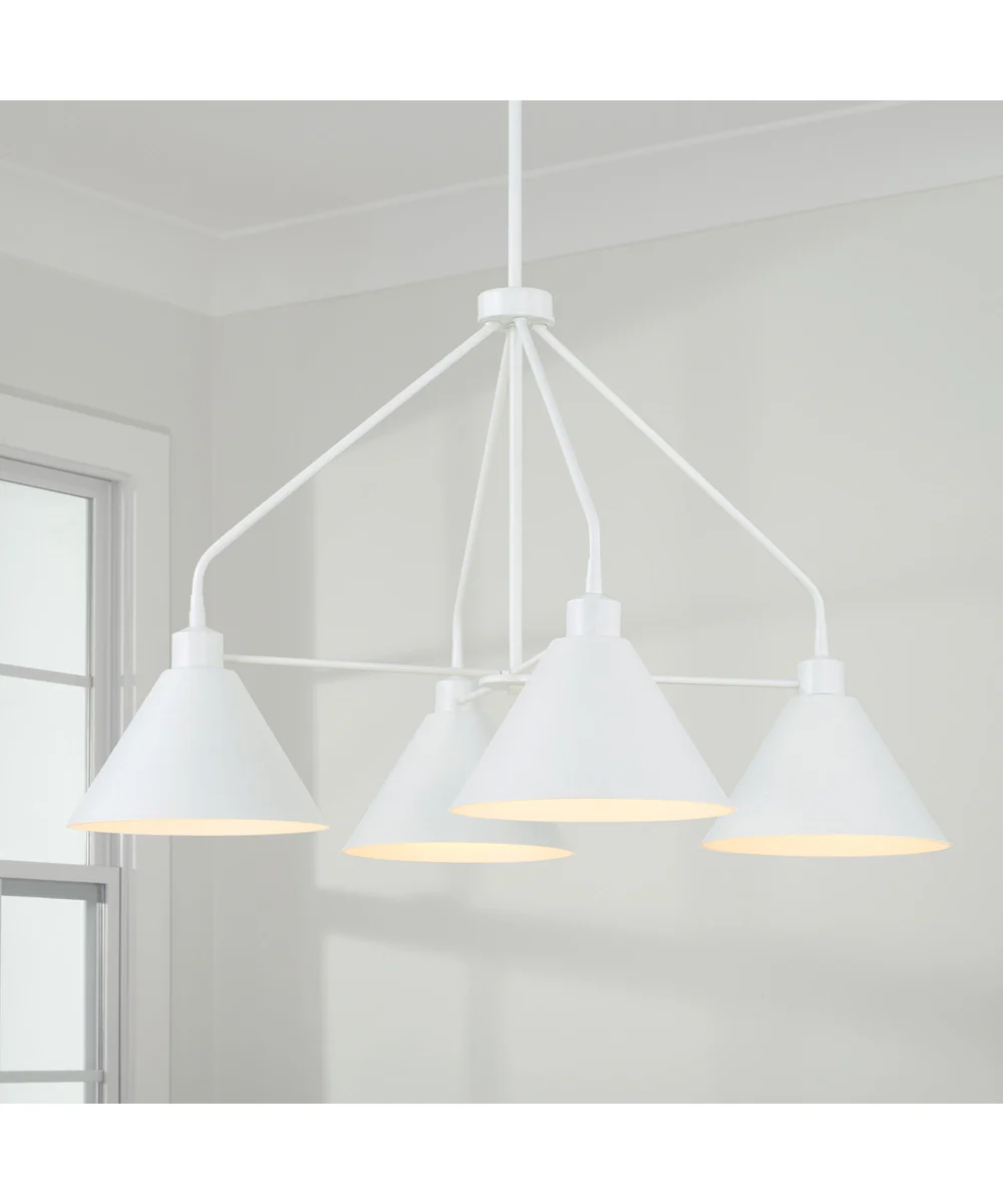 Alden 4-Light Chandelier Matte White - Image 3