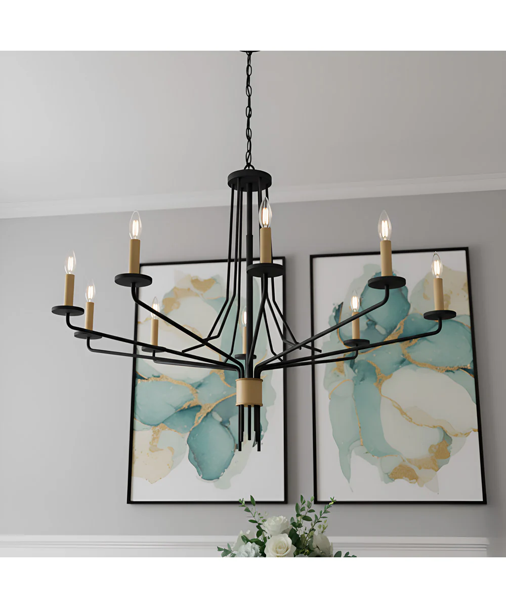 Alexander 8-light Chandelier Matte Black - Image 2