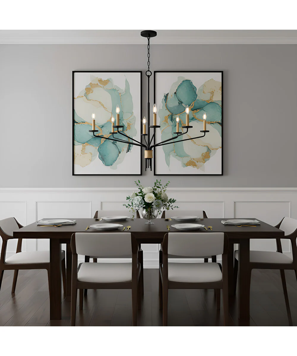 Alexander 8-light Chandelier Matte Black - Image 3