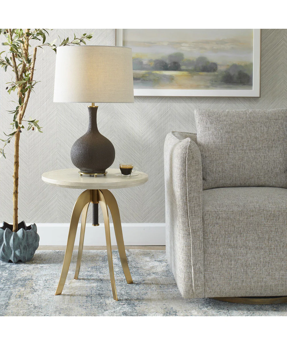 Alice Oak Adjustable Accent Table - Image 2