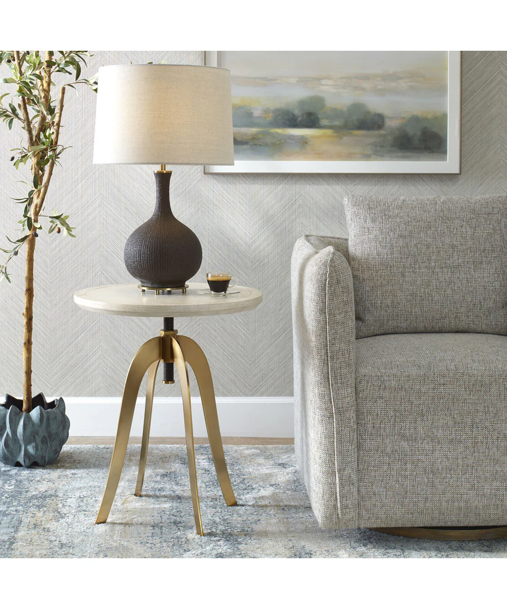 Alice Oak Adjustable Accent Table - Image 3