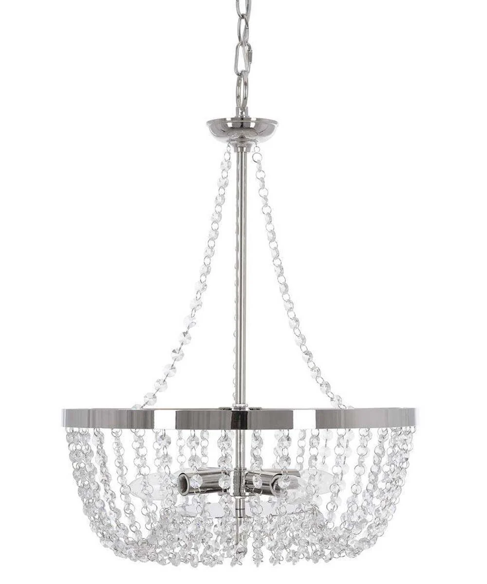 Alsy 16"W 4-Lights Bling Polished Nickel Pendant Chandelier with Crystal Glass Beads - Image 5