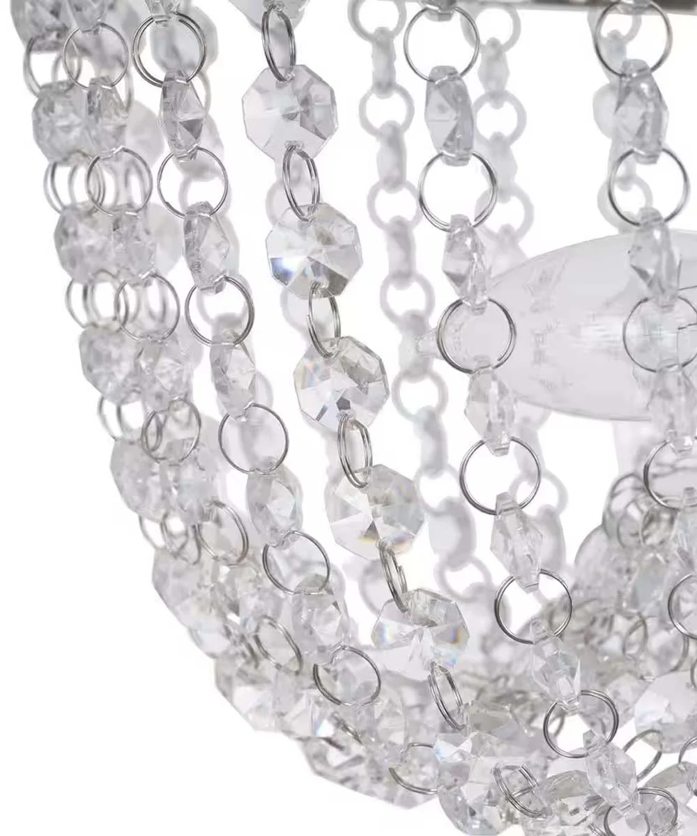 Alsy 16"W 4-Lights Bling Polished Nickel Pendant Chandelier with Crystal Glass Beads - Image 6