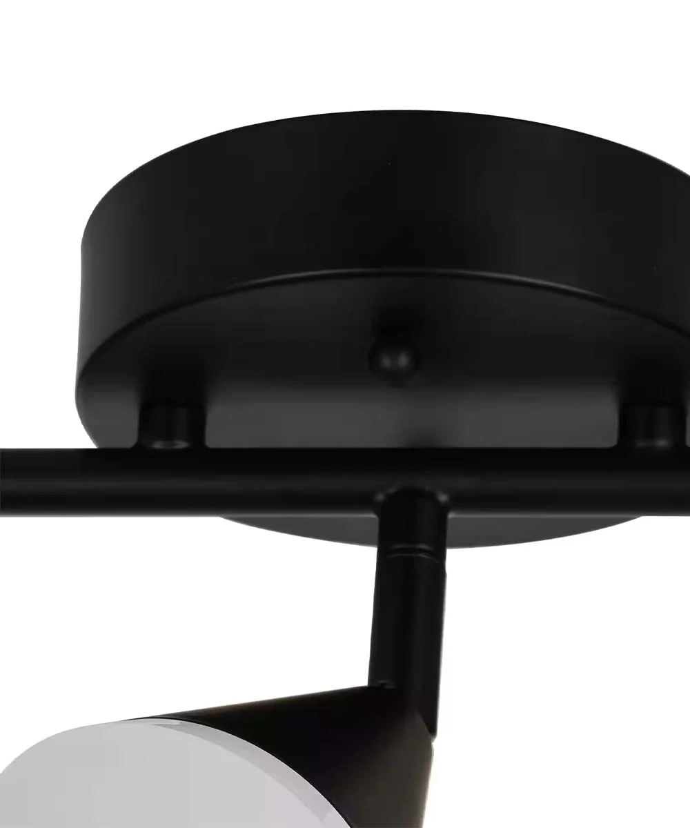 Alsy 19"W 3-Light LED Track Bar Modern Light Fixture, Matte Black with Frosted Acrylic Shades - Image 5