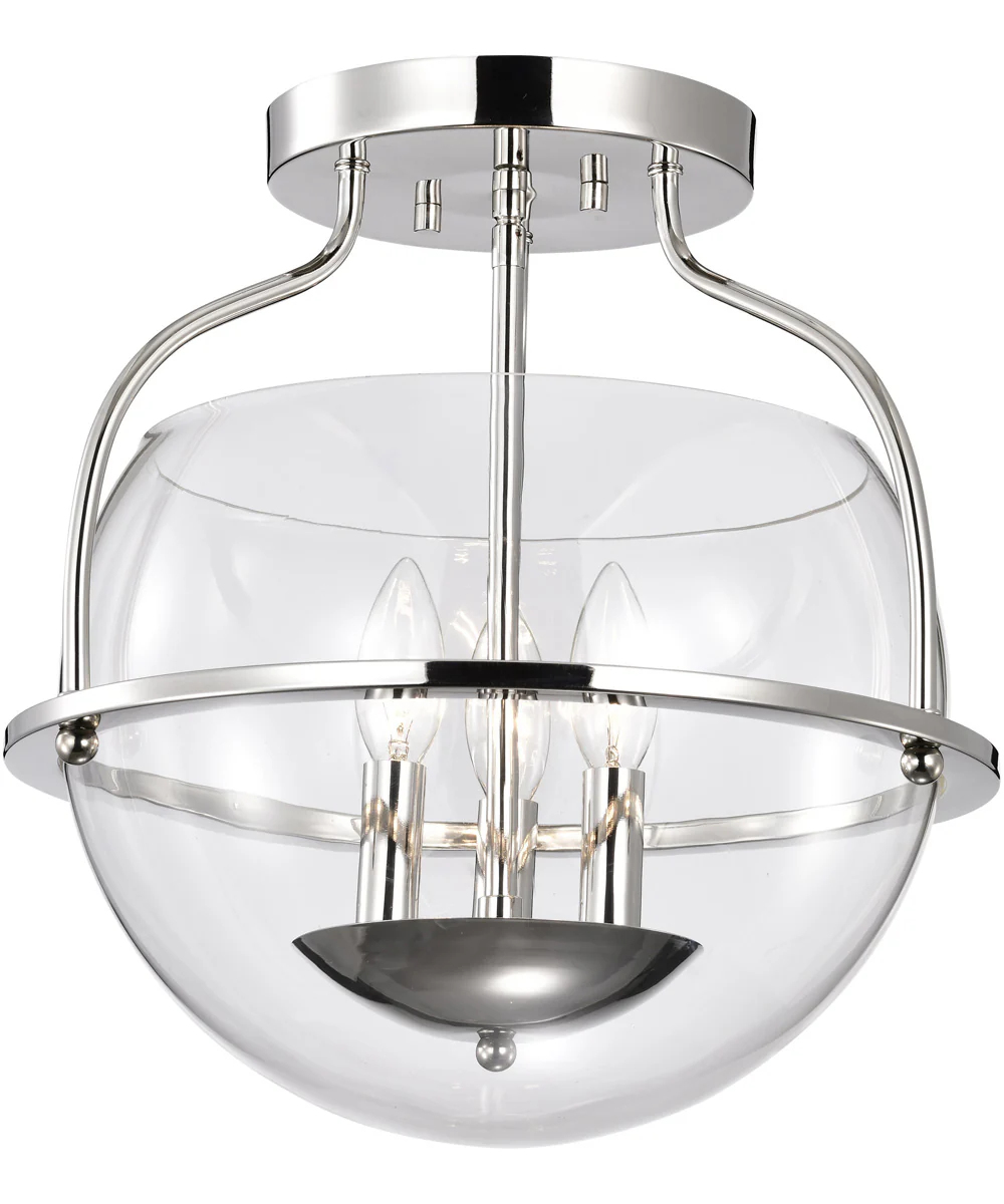Amado 3-Light Close-to-Ceiling Polished Nickel - Image 2