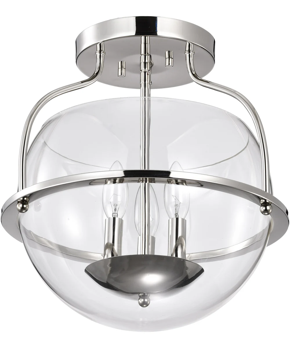 Amado 3-Light Close-to-Ceiling Polished Nickel - Image 3