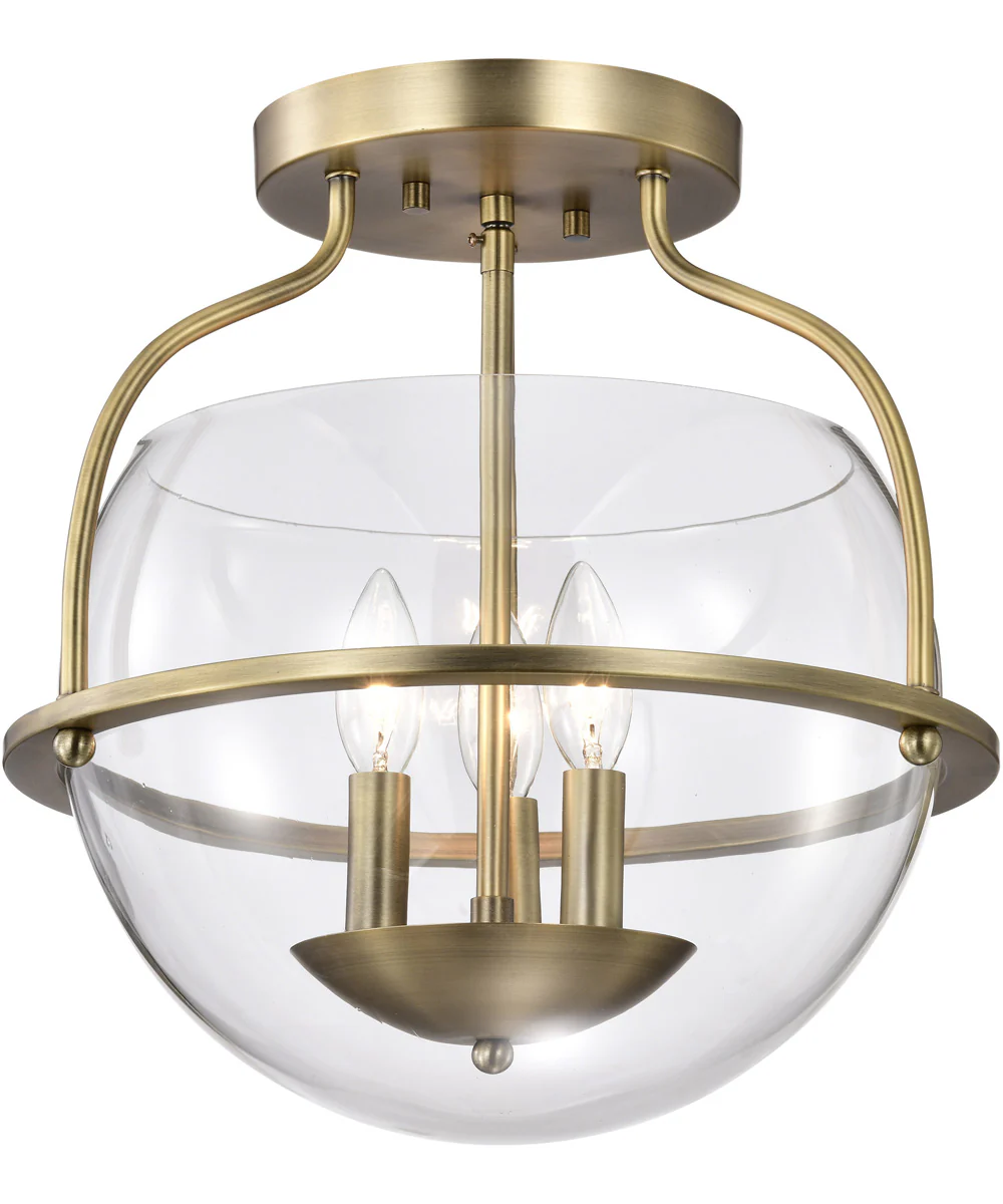 Amado 3-Light Close-to-Ceiling Vintage Brass - Image 2