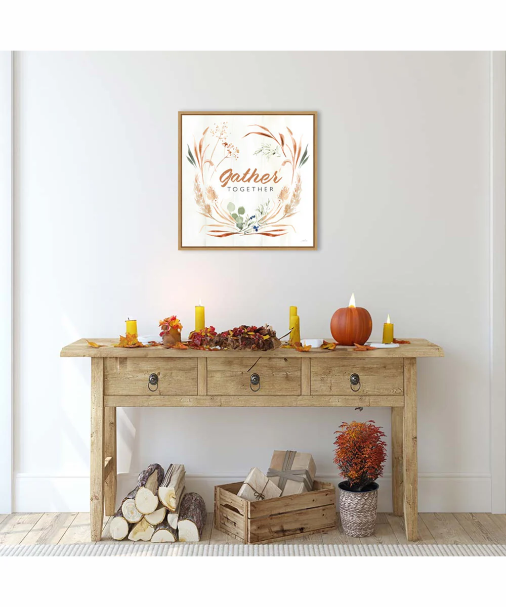 Framed Autumn Ramble V Together by Katrina Pete Canvas Wall Art Print (22  W x 22  H), Sylvie Maple Frame - Image 2