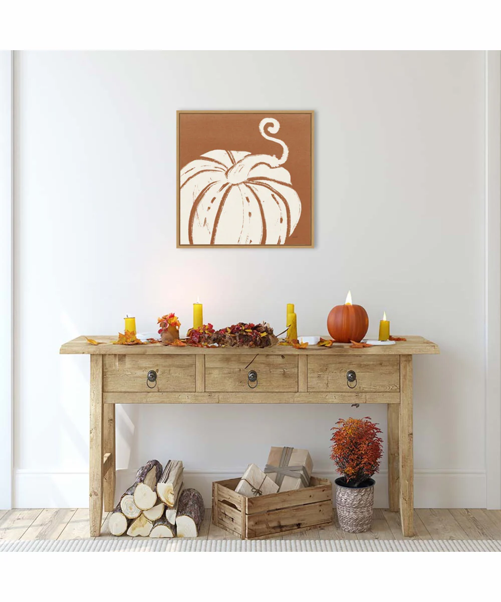 Framed Autumn Tones VI Dark Orange by Anne Tavoletti Canvas Wall Art Print (22  W x 22  H), Sylvie Maple Frame - Image 2