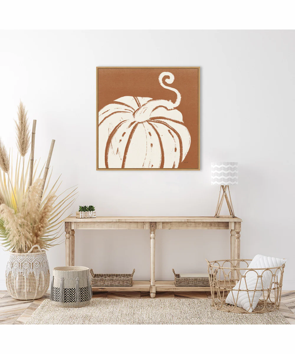 Framed Autumn Tones VI Dark Orange by Anne Tavoletti Canvas Wall Art Print (30  W x 30  H), Sylvie Maple Frame - Image 2