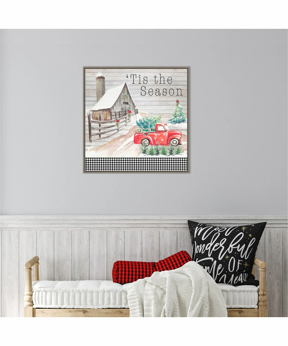 Framed Believe in Holiday Magic IV by Patricia Pinto Canvas Wall Art Print (22  W x 22  H), Sylvie Greywash Frame - Image 2